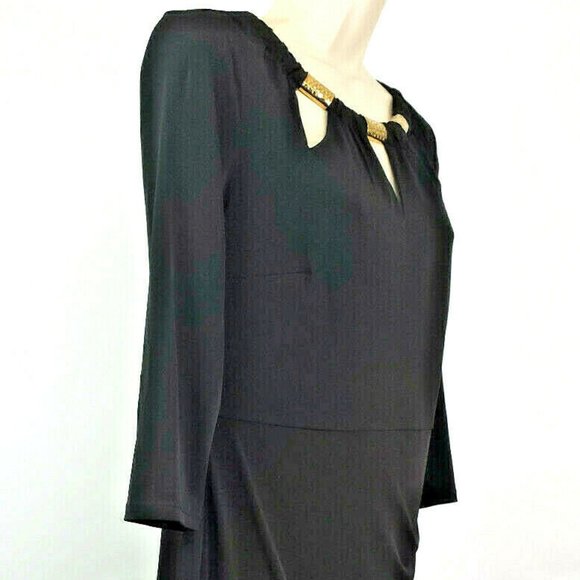 Thalia Sodi Fortaleza Macy's Deep Black Dress Med - Picture 4 of 14